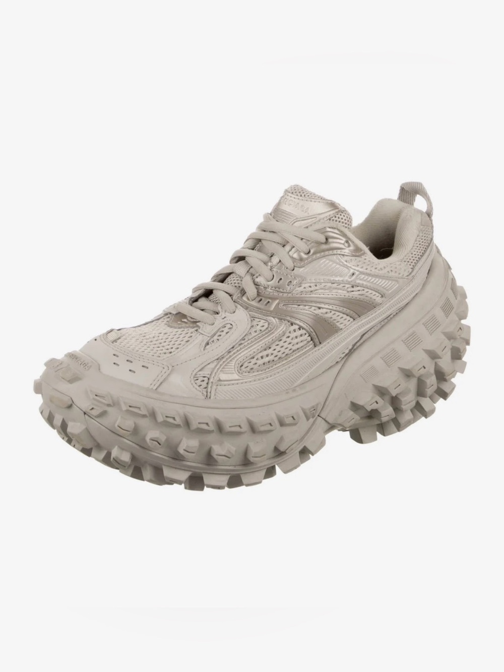 Balenciaga Defender Low Top Athletic Sneakers in Grey Mesh